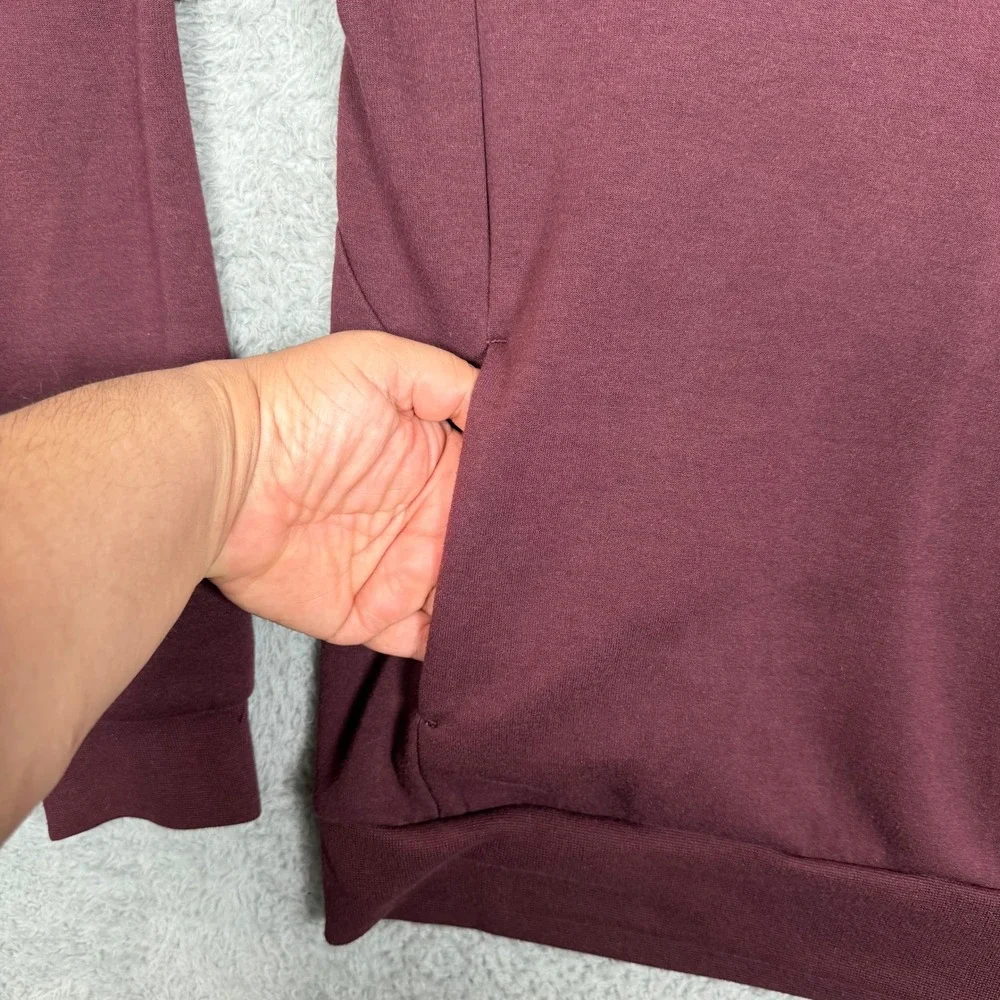 Nike Dri-FIT Mens Small Burgundy Raglan Pullover Hoodie Maroon Swoosh CU6260-638